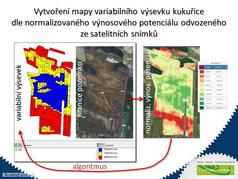 Variabil. výsevek kukuřice dle normaliz. výnos. potenciálu ze satel. snímků (zobrazeno 135x)